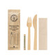 Preview: Bestecksets 4-teilig aus Bambus 21cm 