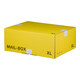 Preview: Versandkarton 460x333x174mm MAILBOX XL mit Steckverschluss wiederverschließbar gelb