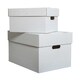 Preview: Aufbewahrungsboxen mit abnehmbaren Deckel 335x245x195mm weiß grau