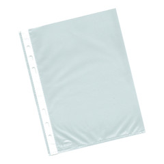 VEPATIM 100 Prospekthüllen A5 Business oben offen transparent/genarbt 60 my