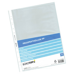 VEPATIM 100 Prospekthüllen A4 Standard oben offen glasklar 40my 