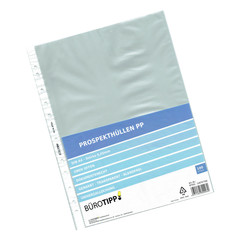 VEPATIM 100 Prospekthüllen A4 Business oben offen transparent/genarbt 50my 