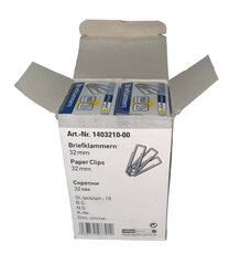 Preview: VEPATIM 10 Büroklammern Briefklammern silber verzinkt 32mm (10 packs je 100 Stk) = 1000 Stk.