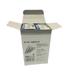 Preview: VEPATIM 10 Büroklammern Briefklammern farblich sortiert 28mm (10 packs je 100 Stk) = 1000 Stk.