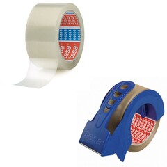 Set 6x TESA 64014 Klebeband Packband transparent 1x tesapack 57424 mit Abroller