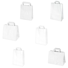 Papiertragetaschen to go Gastronomie Imbiss EAN-Code weiss 6 Größen