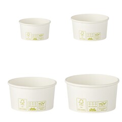 Bio Eisbecher Pappbecher 100% Papier 100-340ml Papur Altpapier recyclebar Auswahl