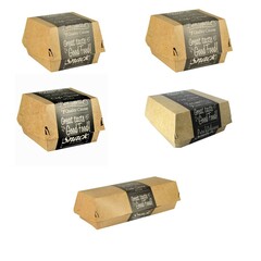 Burgerboxen Pappe FSC pure Sandwich Hot Dog Hamburger 5 Größen Auswahl
