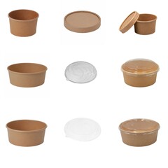 Salatschalen 750ml 1300ml Dressingbecher 60ml FSC Papier rPet Deckel Auswahl