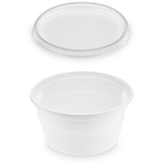 50 Suppenbecher weiß 500ml PP Ø 12,7 cm mit Deckel klar Suppenschale Suppenterrine