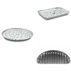Alu Grillpfannen Grillschalen BBQ 34.4 x 22.4cm eckig rund halbrund Auswahl