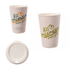 Mehrweg Kaffeebecher Coffee to go All Reusable 200 300 400ml Deckel Auswahl
