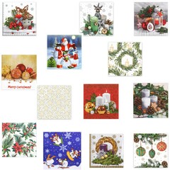 Papier Servietten Weihnachten Einweg 3-lagig 33 x 33 cm 13 Motive Auswahl