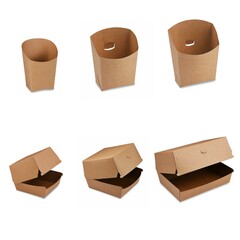 Kraftpapier Fettbarriere Einweg Burgerbox Pommesbox Wrapbecher 6 Größen Auswahl