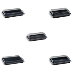 Sushi Schalen schwarz Set mit Deckel transparent PET 5 Größen Auswahl