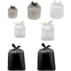 Müllsäcke Müllbeutel Zugband 18 30 60 120 Liter schwarz weiß 6 Versionen Auswahl