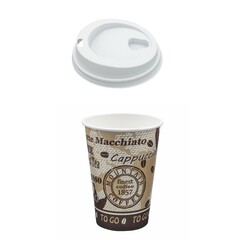 Automatenbecher Kaffeebecher 70,3mm Ø  Coffee Mountain 150 ml Deckel zur Auswahl