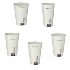 Kaltgetränkebecher Pappbecher weiß mit CE Eichstrich 200 250 300 400 500 ml