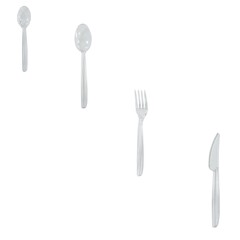 Mehrweg Besteck Eislöffel Gabel Messer Löffel spülmaschinengeeignet transparent