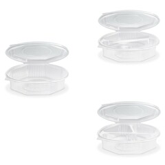 Menüschalen achteckig Achteckbecher klar mit Deckel 3 Versionen Auswahl