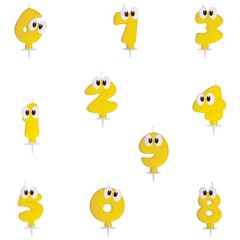 Zahlenkerze Tortenkerzen Geburtstagskerze 0-9 gelb 90 mm Auswahl