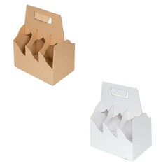 Bierträger Pappe für 6 Flaschen Bier 0,33L 0,5L Flaschenträger braun weiss