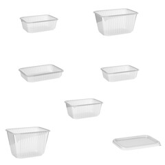 Rechteckschalen PP klar 500 bis 2000ml 6 Grössen Auswahl Deckel