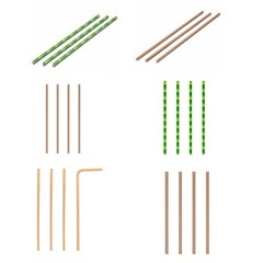 Trinkhalme Strohhalme Papier braun natur Ø6mm Bambus 6 Versionen