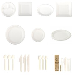 Einwegteller Grillteller Besteck Gabel Messer Löffel Set aus Bagasse Auswahl