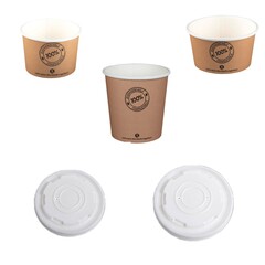 BIO Einweg Suppenbecher 250 350 650 ml Deckel zur Auswahl aus CPLA