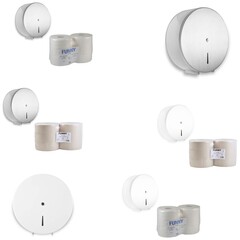 Toilettenpapier Spender Jumborollen 32 cm Ø abschließbar Edelstahl weiß