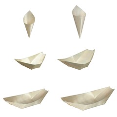 Fingerfood Tüten Schiffchen Holz Sushi Tapas Pommes Buffet Catering BBQ