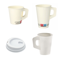 Henkelbecher Einweg Coffee2go Kaffeebecher weiß Pappe beschichtet 180 ml 200 ml