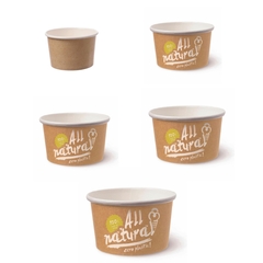 BIO Eisbecher Desertbecher Pappe FSC® 160 - 500 ml ALL NATURAL ohne Kunststoff