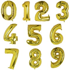 Geburtstag Folienballon Zahlenballon 0 1 2 3 4 5 6 7 8 9 Luftballon gold Auswahl