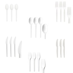 BIO Besteck CPLA wiederverwendbar Messer Gabel Löffel weiß Auswahl