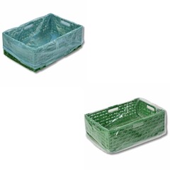 HDPE Seitenfaltensäcke Müllsack transparent blau 10 my 5 Größen