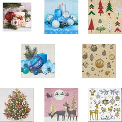 Weihnachtsservietten Deko Einweg Servietten 3-lagig 33 x 33 cm 8 Designs Auswahl
