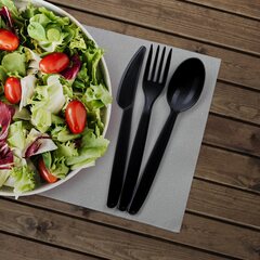 Preview: Mehrweg Kaffeelöffel 13 cm schwarz wiederverwendbar 125 Waschzyklen PP 