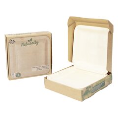 Preview: VEPATIM 125 Holzteller Einwegteller aus Pappelholz quadratisch 21x21cm nachhaltig