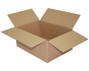 VEPATIM Faltkarton 350x250x(100)-150mm mit variabler Höhe 1-wellig Dickwelle braun