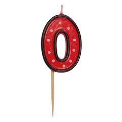 Zahlenkerze Geburtstagskerze "0" rot ca. 85 mm