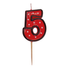 Zahlenkerze Geburtstagskerze "5" rot ca. 85 mm