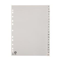 VEPATIM 10 Ordnerregister A4 Blanko 20 Registerblätter A-Z grau