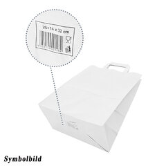 Preview: Papiertragetaschen to go Gastronomie Imbiss EAN-Code weiss 6 Größen