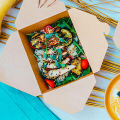 Preview: BIONATURE Food Boxen To GO 'M' 1300ml kraft PE 150x120x65mm fettdicht 