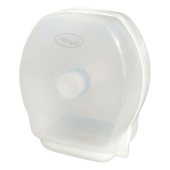 HYGSOFT Toilettenpapier-Spender absperrbar für Jumborollen bis 19 cm Ø weiß