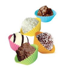 Preview: Pralinenkapseln Gebäckkapseln bunt sortiert Ø 25 x 18 mm 