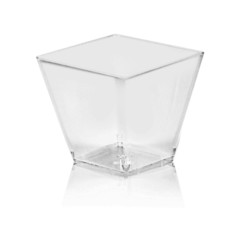 Fingerfood-Becher eckig klar 100 ml PS 5,9 x 5,9 x 5,4cm 