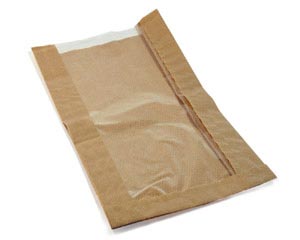 VEPATIM 5000 Papierfaltenbeutel für Kleingebäck 15 + 6 x 29 cm mit Fenster 10cm